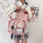 Kawaii Preppy style japanese Backpack cute laptop bookbag travel camping backpack - Image 2