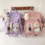 Kawaii Preppy style japanese Backpack cute laptop bookbag travel camping backpack