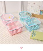 Kawaii Plastic Basket Organizer Portable mini Shopping Basket Stationery cosmetics storage Organizer - Image 10