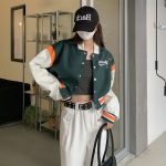 Cropped Baseball Jackets Women Harajuku Oversized Bomber Coat Streetwear Korean Leather Sleeve Casual Short Outerwear - Image 10