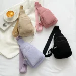 Fashion corduroy cross body fanny bag chest messenger bag