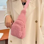 Fashion corduroy cross body fanny bag chest messenger bag - Image 2