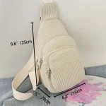 Fashion corduroy cross body fanny bag chest messenger bag - Image 5
