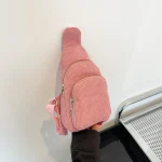 Fashion corduroy cross body fanny bag chest messenger bag - Image 9