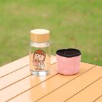 800ml Korean cartoon cute cup set of small glass portable water cup portable high temperature, portable rope transparent glass water cup - Image 4