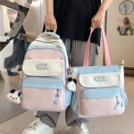 BOKA Cute Japanese Style Large Capacity High School Backpack and Tutoring Shoulder Tote Bag Comfortable Strap Travel Backpack