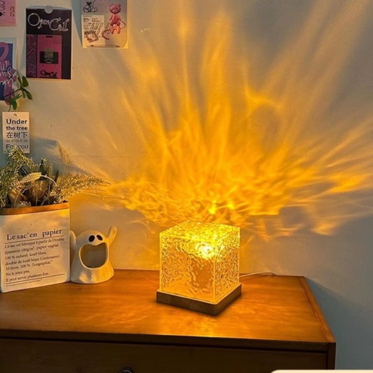 Water Ripples Lights Ocean Water Projector Light Bedroom Decor 16 Colors Rotating Flame Lumena Northern Nightlight - Image 9