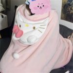 Hello kitty hooded shawl blanket cloak thickened air conditioning nap blanket - Image 10