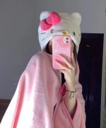 Hello kitty hooded shawl blanket cloak thickened air conditioning nap blanket - Image 7