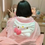 Hello kitty hooded shawl blanket cloak thickened air conditioning nap blanket