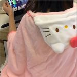 Hello kitty hooded shawl blanket cloak thickened air conditioning nap blanket - Image 9