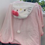 Hello kitty hooded shawl blanket cloak thickened air conditioning nap blanket - Image 6