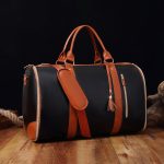 Foldable Travel Convenient Carry-on Clothing Bag Large PU Leather Duffel Bag Business Travel Bag - Image 8