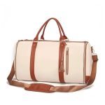 Foldable Travel Convenient Carry-on Clothing Bag Large PU Leather Duffel Bag Business Travel Bag - Image 12
