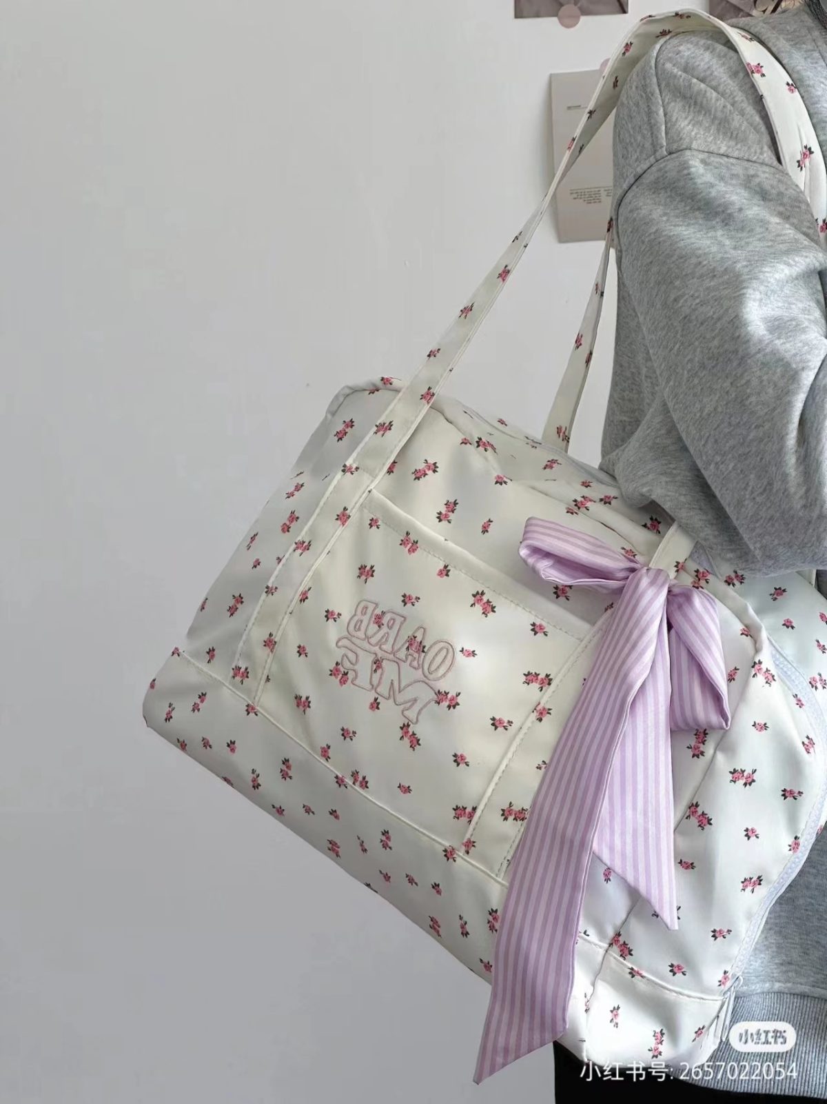 CarryMe Dupe Floral Feminine Tote Bag Aesthetic Party Vacation Shoulder Bag - Image 2