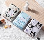 Sanrio Kuromi Pu Short Cinnamoroll Pochacco Cute Small Wallets Student Triple Fold Card Holder Money Bag Buttons Folding Wallets