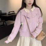 Lace Knitted cardigan fashion women sweater
