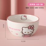 Sanrio Hellokitty One Person Ceramic Tableware Set Rice Soup Bowl Plate Spoon - Image 6