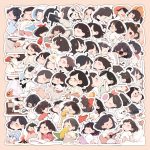 60pcs hand-painted cute lazy girl daily life stickers phone case note decoration
