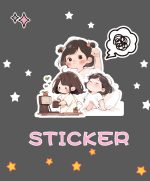 60pcs hand-painted cute lazy girl daily life stickers phone case note decoration - Image 8