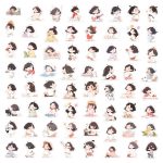 60pcs hand-painted cute lazy girl daily life stickers phone case note decoration - Image 5