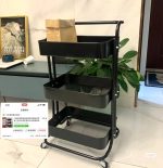 3Layer Stainless Steel Multi-purpose Trolley Cart Storage SSnacks Book Organizer - Image 3