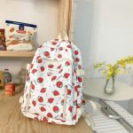 Girl Strawberry Floral Travel Book Backpack Women Trendy Print School Bag Female Laptop College Backpack Fashion Lady Kawaii Bag - Image 5