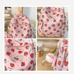Girl Strawberry Floral Travel Book Backpack Women Trendy Print School Bag Female Laptop College Backpack Fashion Lady Kawaii Bag - Image 11