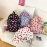 Girl Strawberry Floral Travel Book Backpack Women Trendy Print School Bag Female Laptop College Backpack Fashion Lady Kawaii Bag - Image 9