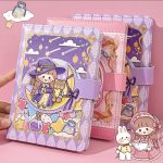 Kawaii Magnetic Buckle Notebook Girls Pu Leather Handbook 192 Pages High Value Girls Daily Plan Diary Children's Day Gift