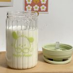 Sanrio Anime Pochacco Straw Cup Portable Simple Niche Cartoon Glass Cup Couple Student Kawaii Coffee Cup Cute Girly Heart - Image 3
