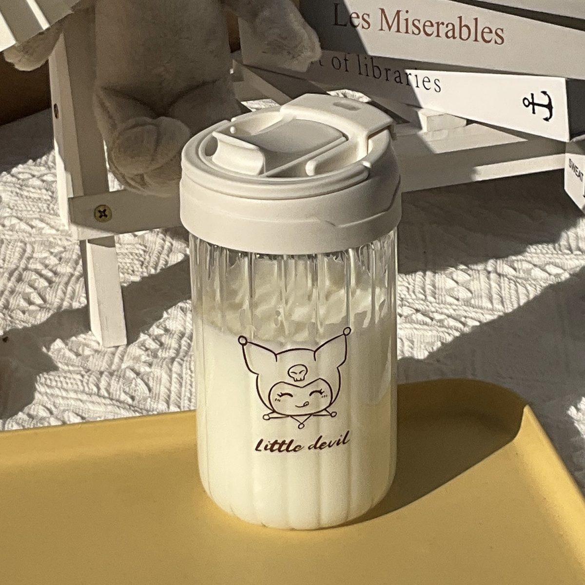 Sanrio Anime Pochacco Straw Cup Portable Simple Niche Cartoon Glass Cup Couple Student Kawaii Coffee Cup Cute Girly Heart - Image 4