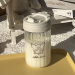 Sanrio Anime Pochacco Straw Cup Portable Simple Niche Cartoon Glass Cup Couple Student Kawaii Coffee Cup Cute Girly Heart - Image 4