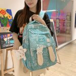 Cute Graffiti Rabbit Ear Backpack Light and Large Capacity Leisure Simple College Style Female College Student Bag High Value - Image 4