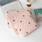 Cute Sleeve Bow Embroidery Computer Bag Tablet Sleeve Case 11 13.3 14 15.6 Inch Women Laptop Sleeves for Macbook Ipad HP ASUS