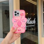 3D Butterfly Folding Bracket Phone Case For iPhone 14 15 Max Plus Soft Silicone Shockproof Cover