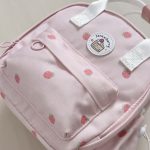 Cute Strawberry Canvas Backpack Women's New Small Backpack Summer Dopamine One Shoulder Messenger Backpack Cute Handbag - Image 5