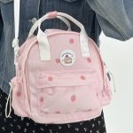 Cute Strawberry Canvas Backpack Women's New Small Backpack Summer Dopamine One Shoulder Messenger Backpack Cute Handbag - Image 2