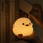 Cute Duck Night Lamp Cartoon Silicone Usb Rechargeable Sleeping Light Touch Sensor Timing Bedroom Bedside For Kid Gift Children - Image 5