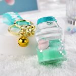 Acrylic milk bottle keychain peach floating quicksand bottle into the oil liquid key key chain bag pendant accessories - Image 6