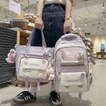 Children's schoolbag handbag girls elementary school students junior high school students high school girls two-piece backpack college students backpack - Image 3