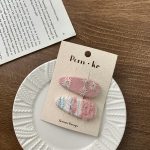 New Baby Girls Hair Clips Children's Autumn Embroidery Flower Hairpin Oval Knitted Fabric Covered Korean Style Hair Accessories 50 sold - Image 3
