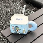 Cartoon Yogurt Mug High Appearance Level Straw Cup Dormitory High Temperature Resistance Coffee Mugs Cute Creative Ceramic Cup - Image 2
