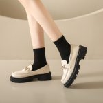 Chunky Loafers Women Genuine Cow Leather Platform Shoes Round Toe Metal Chain Slip on Ladies Flats Handmade 2025 Creeper Zapatos - Image 5