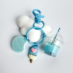 Kawaii Colorful Keychains Ice-cream Bubble Tea Key Ring Biscuit Pink Key Chain Cute  Gift for Women Girls Friends Handbag Jewelry - Image 5