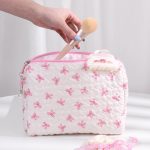 Trendy Cute Zipper Travel Cosmetic Bag With Bow-Knot Portable Cosmetic Pouch Makeup Organizer Toiletry Case For Women And Girls - Image 7