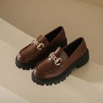 Chunky Loafers Women Genuine Cow Leather Platform Shoes Round Toe Metal Chain Slip on Ladies Flats Handmade 2025 Creeper Zapatos - Image 6