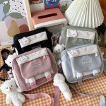 Mobile Phone Bag Canvas Shoulder Bag Pouch Adjustable Strap Messenger Bag Fashion Simple Crossbody Bag Female
