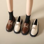 Chunky Loafers Women Genuine Cow Leather Platform Shoes Round Toe Metal Chain Slip on Ladies Flats Handmade 2025 Creeper Zapatos - Image 12