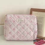 Trendy Cute Zipper Travel Cosmetic Bag With Bow-Knot Portable Cosmetic Pouch Makeup Organizer Toiletry Case For Women And Girls - Image 4